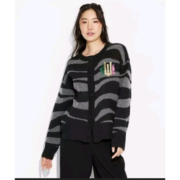 Wicked Graphic Black Button Cardigan, Target x Paul Tazewell Women's S - Picture 1 of 3